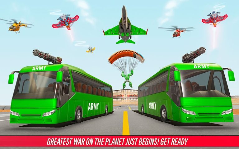 Screenshot 8: Army Bus Robot Car Game 3d