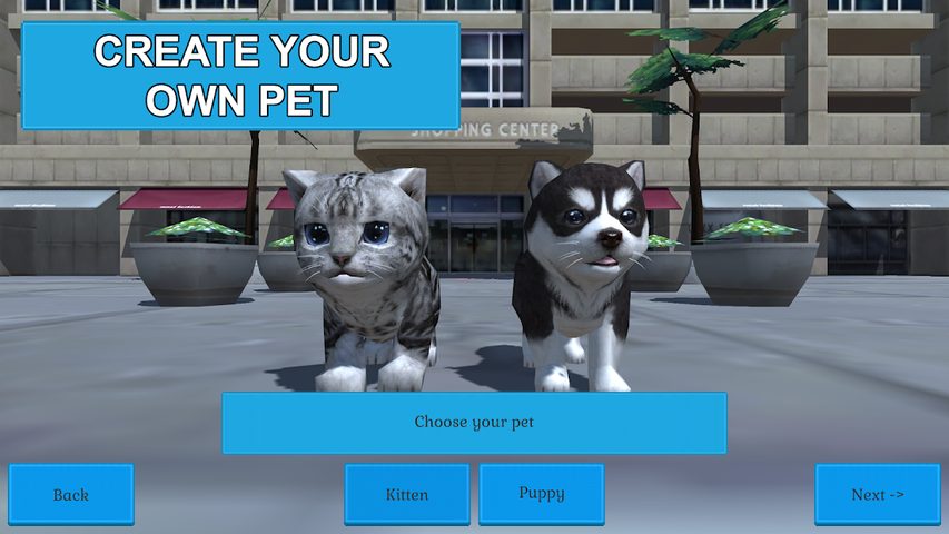 Captura 1: Aventura de cuidado de mascotas virtuales