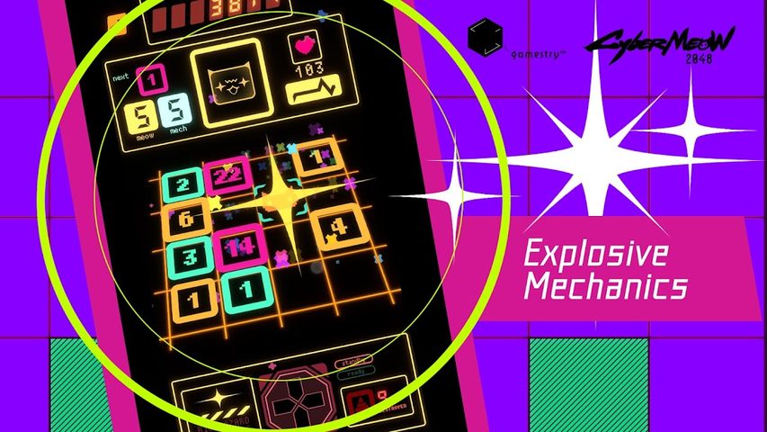 Screenshot 4: CyberMeow 2048 - Cyberpunk Slide & Merge Puzzle