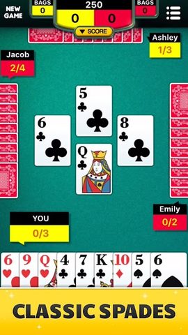 Captura 1: Juego de cartas Spades