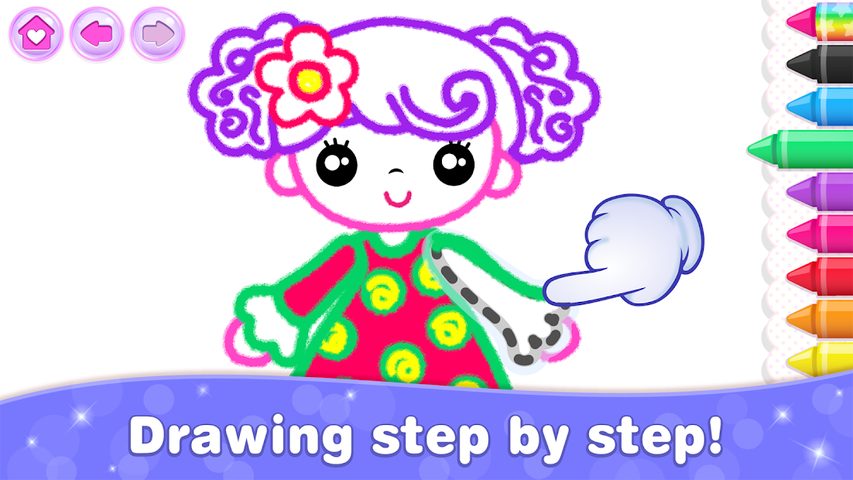 Screenshot 3: Bini Kids Drawing Games for Girls! Toddlers Apps!