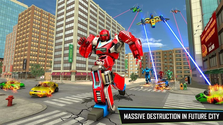 Screenshot 1: Drone Robot Car Game - Robot Transforming Games