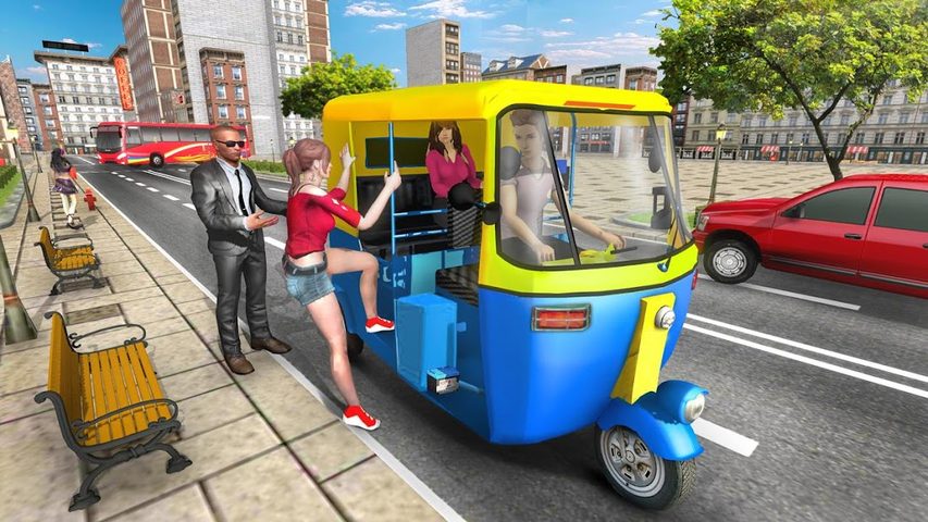 Screenshot 1: Modern Rickshaw Driving Games