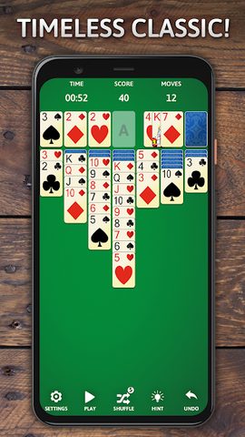 Captura 1: Experiencia de solitario clásico en tu teléfono