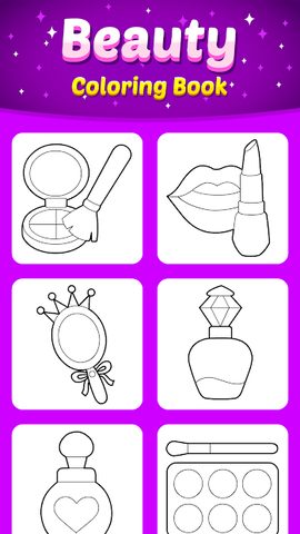Screenshot 1: Beauty Makeup: Glitter Coloring Game for Girls