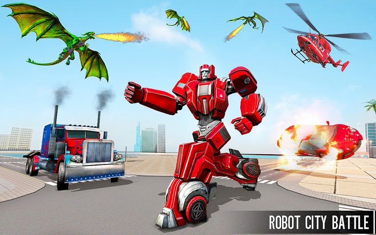 Screenshot 4: Dragon Robot Car Games 3d