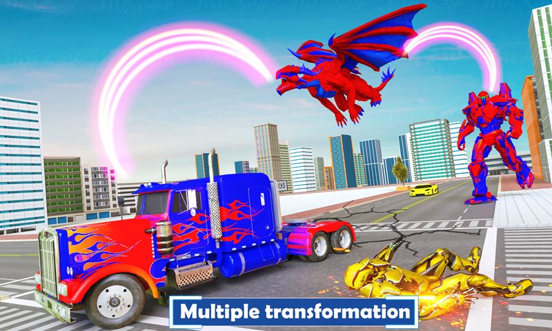 Screenshot 2: Flying Dragon Transport Truck Transform Robot Game