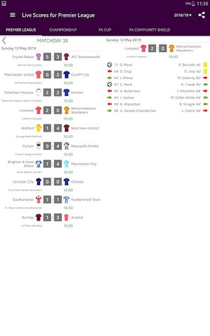 Captura 14: Marcadores en Vivo: Premier League 2021/2022