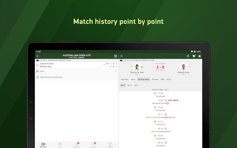 Captura 7: Resultados en Vivo de Tenis