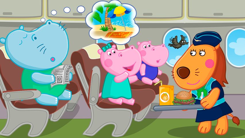 Screenshot 1: Hippo: Airport Profession Game