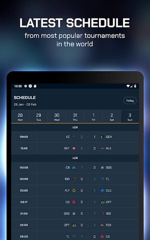 Captura 9: Seguimiento de puntuaciones de esports