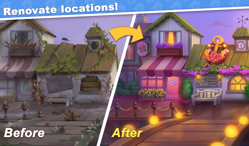 Screenshot 1: Town Blast: Toon Characters & Puzzle Games
