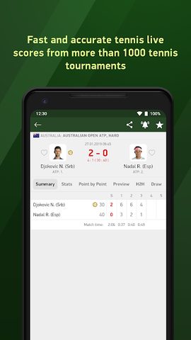 Captura 1: Resultados en Vivo de Tenis