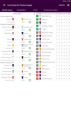 Captura 12: Marcadores en Vivo: Premier League 2021/2022