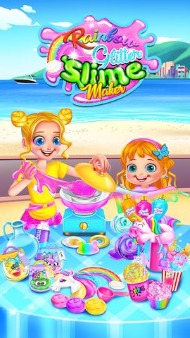 Screenshot 1: Rainbow Glitter Slime Maker
