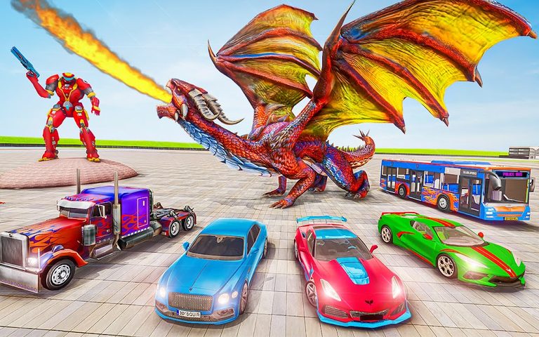 Screenshot 6: Dragon Robot Car Games 3d