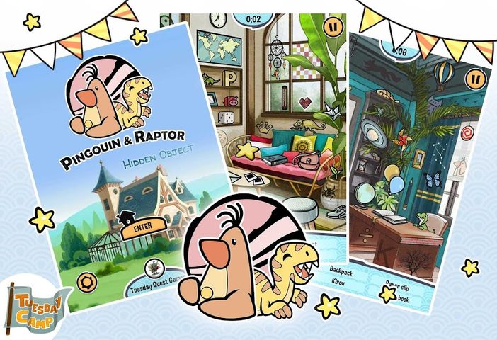 Screenshot 1: Pingouin&Raptor: Hidden Object