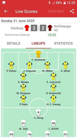 Captura 4: Resultados en vivo de los campeonatos de fútbol de Austria