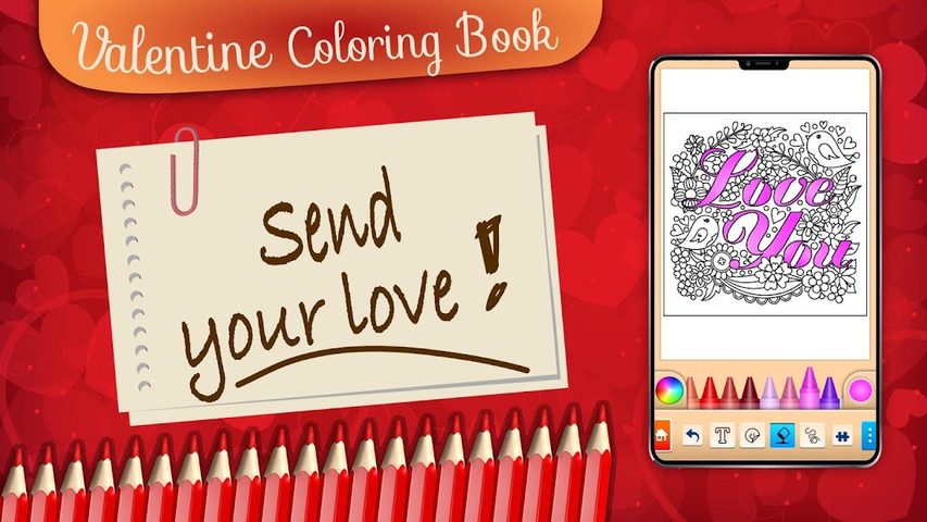 Screenshot 24: Valentines love coloring book