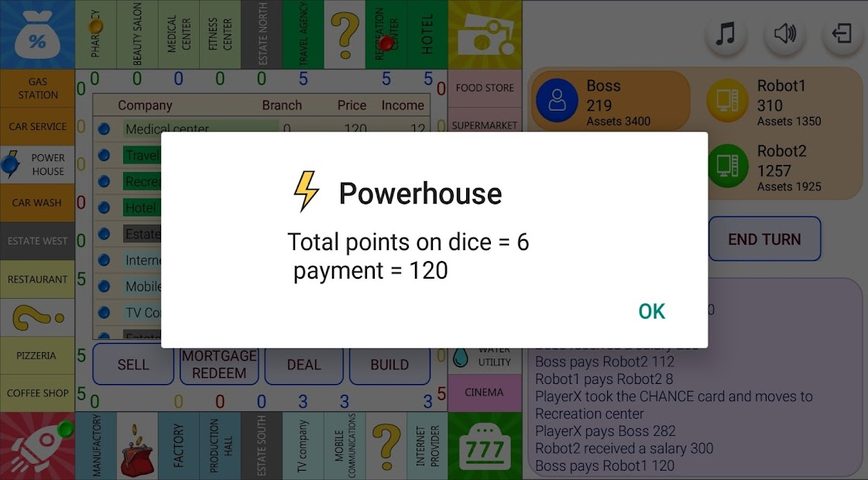 Screenshot 3: Monopolist Business Dice Board