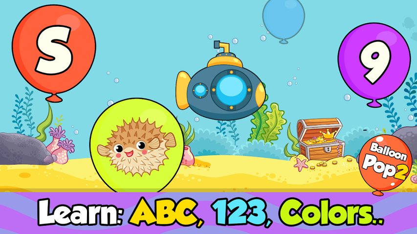 Скриншот 2: Бесплатная обучающая игра 'Лопни шарик' для детей