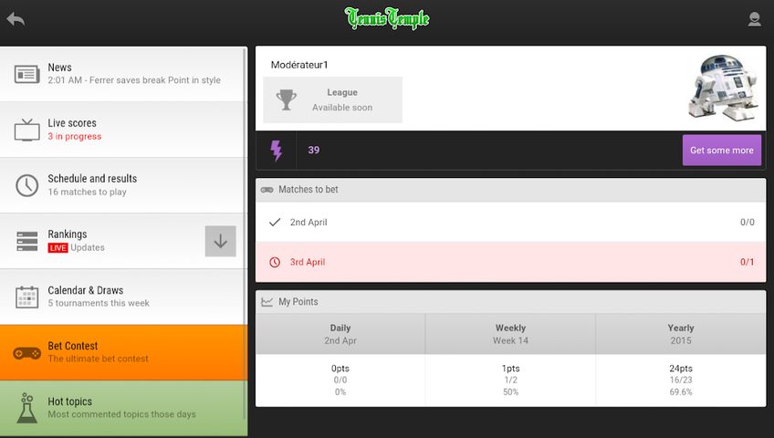 Screenshot 21: Tennis Temple - Live scores
