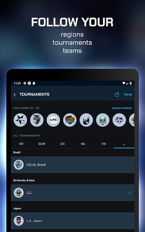 Captura 16: Seguimiento de puntuaciones de esports