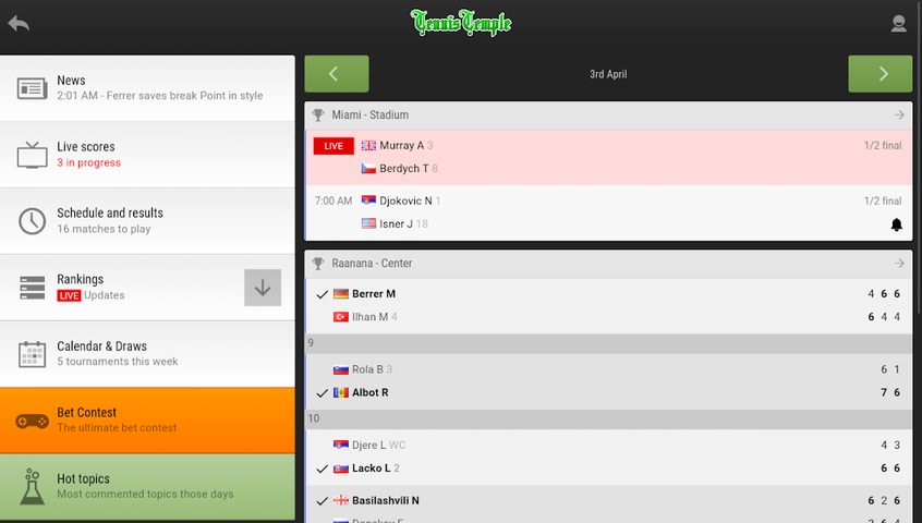 Screenshot 11: Tennis Temple - Live scores