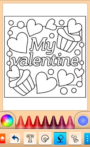Screenshot 4: Valentines love coloring book