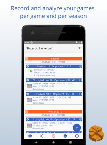 Screenshot 1: Statastic Basketball - record.analyze.improve