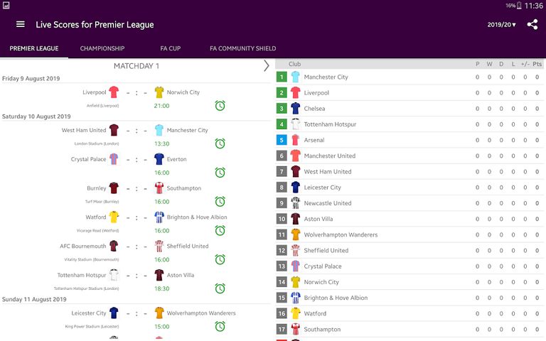 Captura 15: Marcadores en Vivo: Premier League 2021/2022