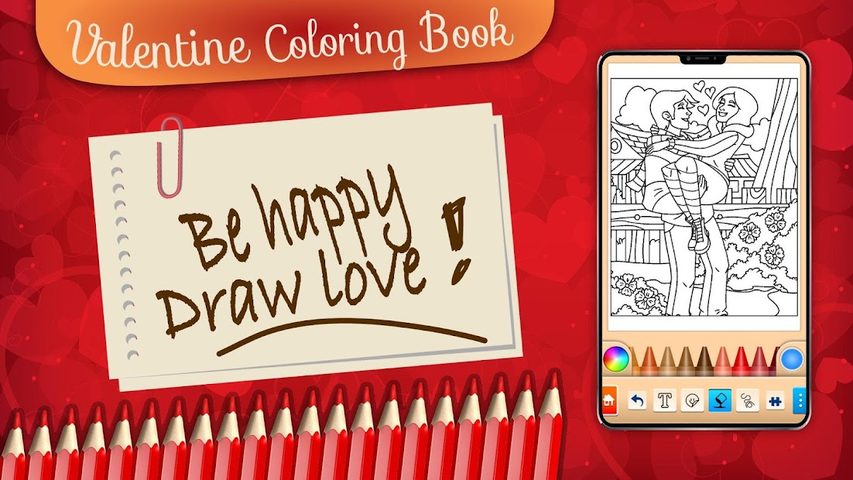 Screenshot 7: Valentines love coloring book