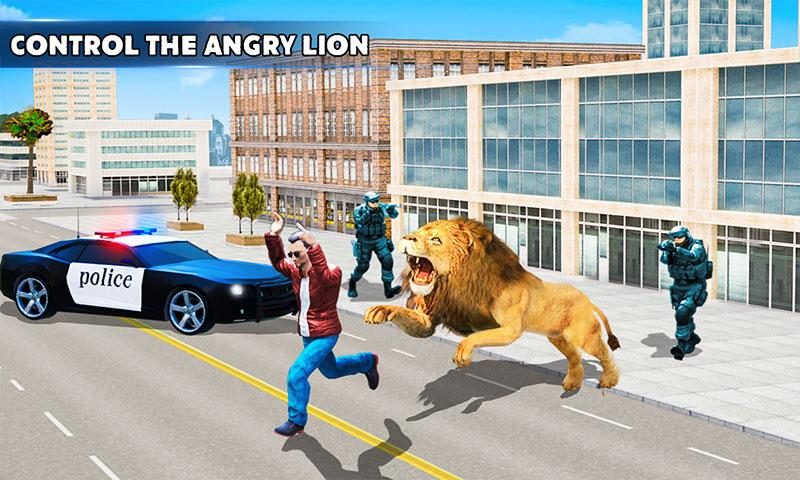 Screenshot 2: Angry Lion City Attack: Wild Animal Games