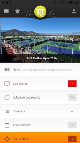 Screenshot 1: Tennis Temple - Live scores