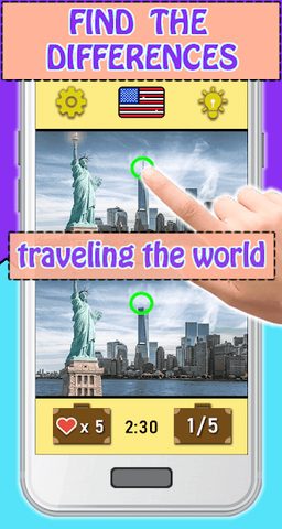 Captura 1: Viaje alrededor del mundo en una caza de diferencias