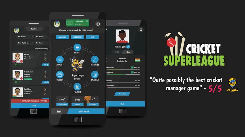 Captura 1: Cricket Manager - Superliga