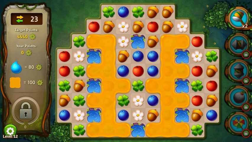 Screenshot 1: Match 3 Games - Forest Puzzle