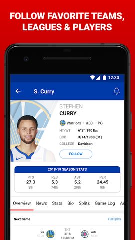 Скриншот 8: Приложение ESPN для спорта