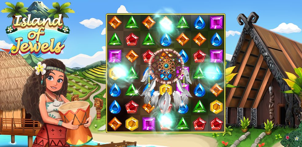 Screenshot 1: Island of Jewels: Aloha ! Match3 puzzle