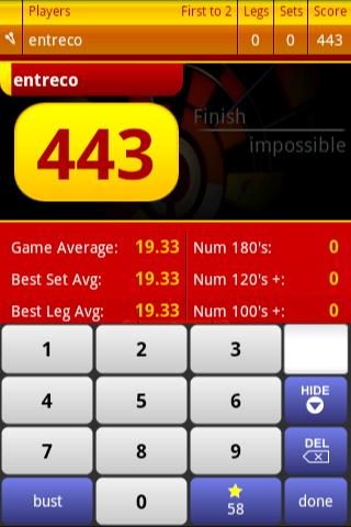 Screenshot 1: Darts ScoreCard - OLD