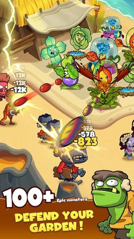 Screenshot 2: Zombie Defense - Plants War - Merge idle games
