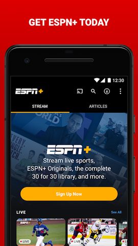 Скриншот 4: Приложение ESPN для спорта