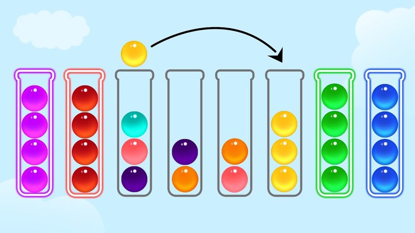 Screenshot 1: Bubble Sort Color Puzzle