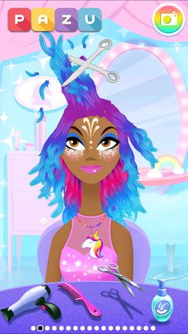 Captura 2: Salón de belleza mágico de unicornios