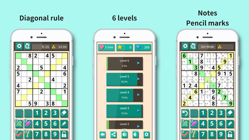 Скриншот 2: Sudoku X: Diagonal sudoku game