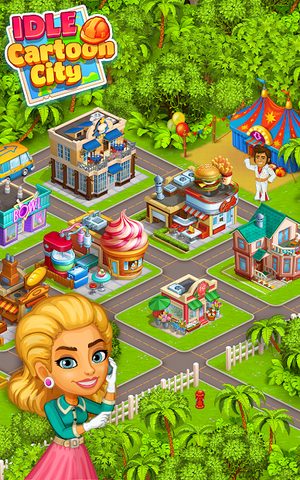 Screenshot 1: Idle Cartoon City - coin day