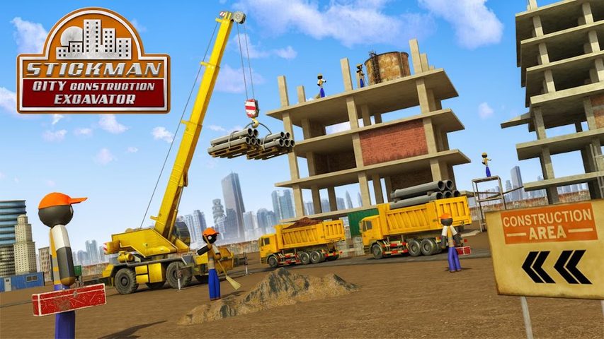 Screenshot 1: Stickman City Construction