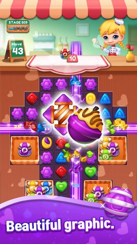 Скриншот 4: Сладкая игра 'Три в ряд' с конфетами
