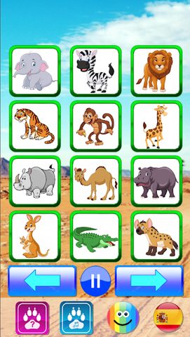 Screenshot 3: Animal sounds. Learn animals names for kids