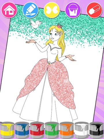 Screenshot 11: Princess Coloring Book Glitter & Girls Dress Up